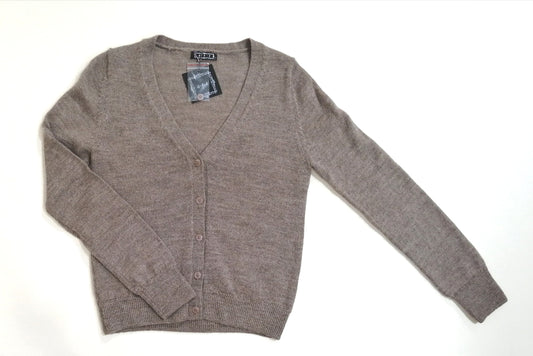 アルパカカーディガン 100% 無地 ベージュ