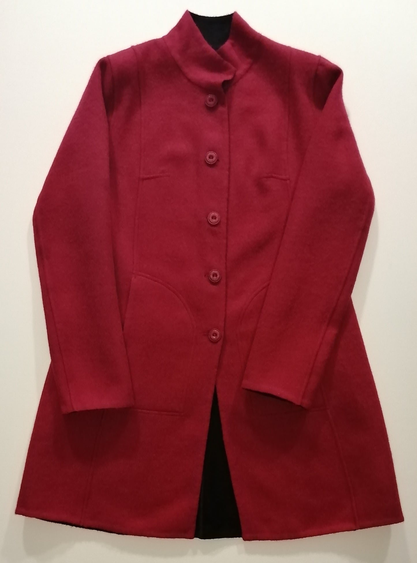 アルパカコート リバーシブル スタンドカラー ベビーアルパカ BLACK/RED YACO001BLRD