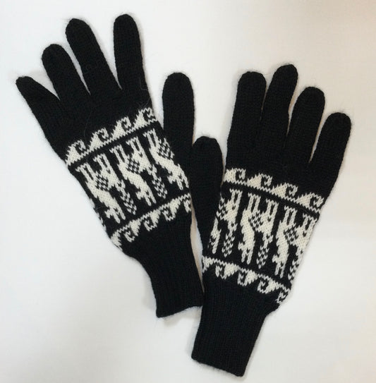 アルパカ手袋 黒 YAGL001BK