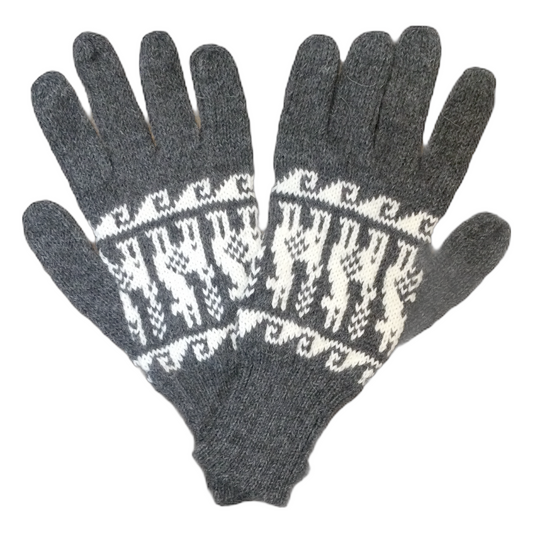 アルパカ手袋 グレー YAGL003CGY