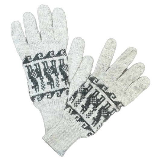 アルパカ手袋 ライトグレー YAGL005LGY