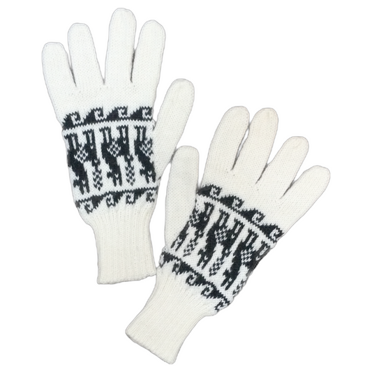 アルパカ手袋 白 YAGL006WH