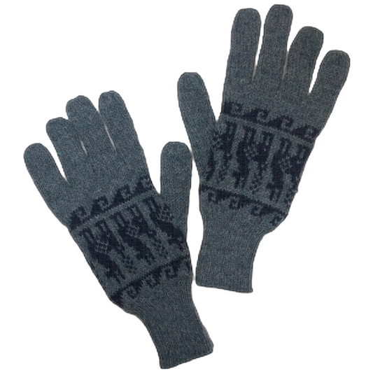 アルパカ手袋 青 YAGL009BL