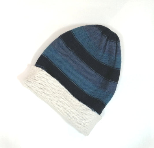 アルパカ帽子 リバーシブル ブルー YAHT001BL