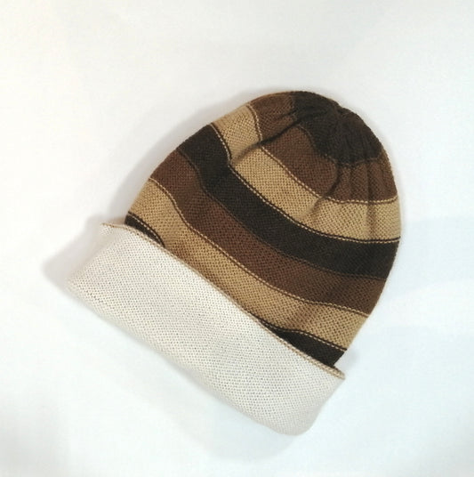 アルパカ帽子 リバーシブル 茶 YAHT001BE