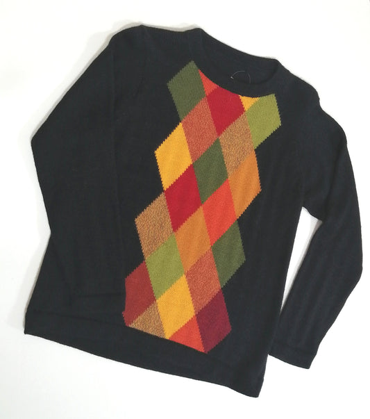 アルパカセーター 100% 紳士 黒 YASW106BK