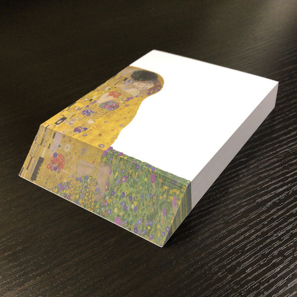 名画 斜めカットメモブロック クリムト 接吻
