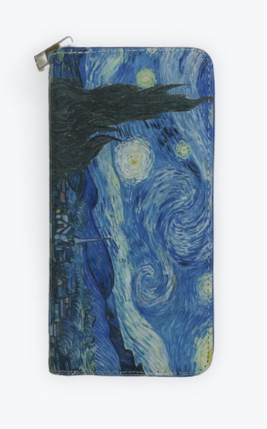 名画 長財布 ゴッホ 星月夜