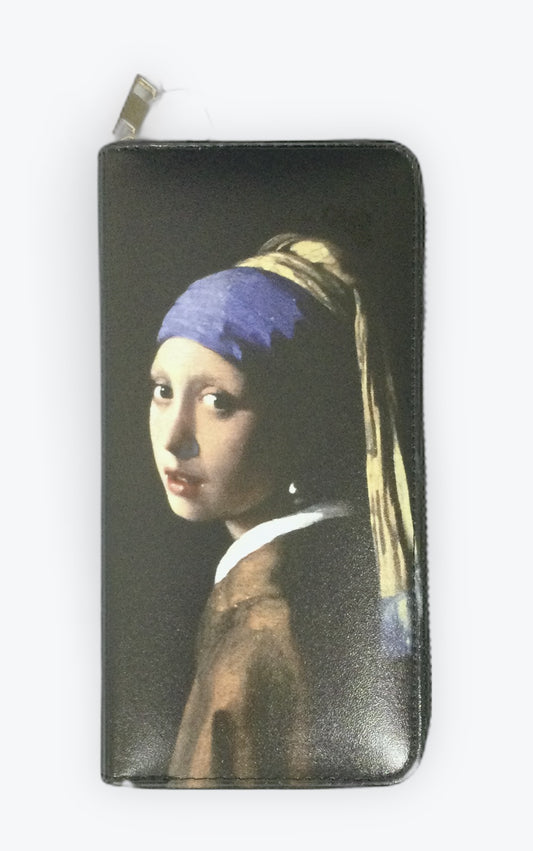 名画 長財布 フェルメール 真珠の耳飾りの少女 青いターバンの少女