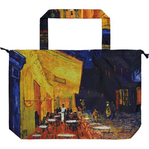 名画 エコバッグ&レインバッグカバー ゴッホ 夜のカフェテラス