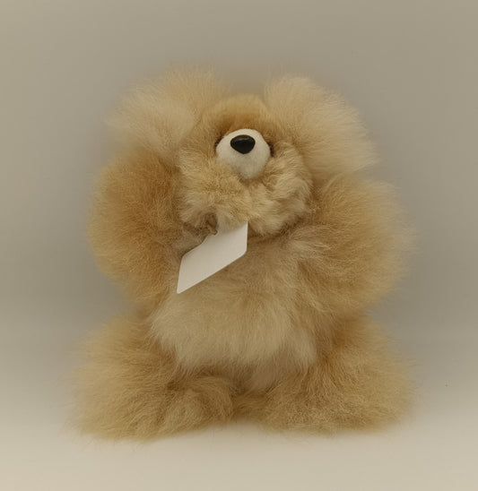 テディベア ぬいぐるみ 人形20cm ベビーアルパカ純毛製  apteddl2026002