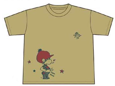 水森亜土 ビッグ BIG Tシャツ オヘソ サンドカーキ BG AD-8748