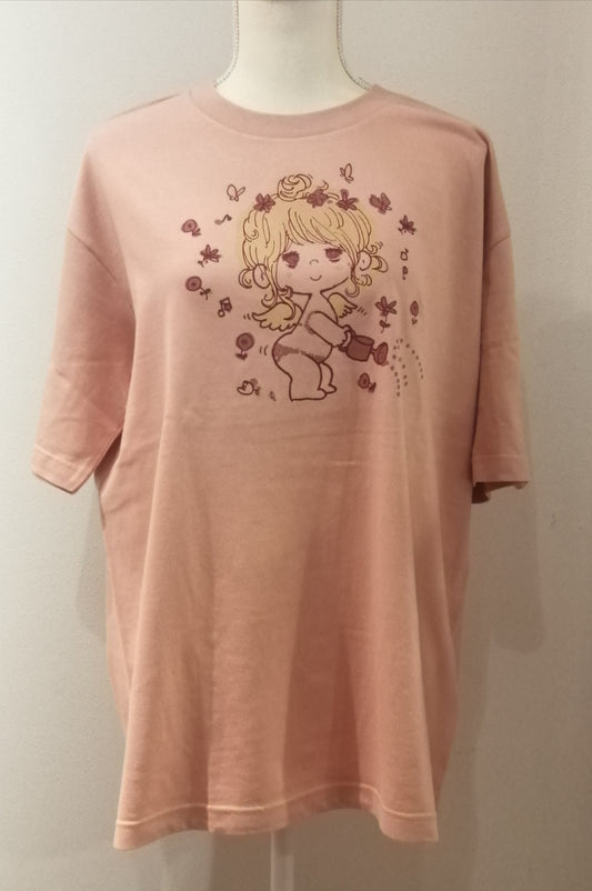 水森亜土 ビッグ BIG Tシャツ テンシ ダスティピンク DPK AD-8750