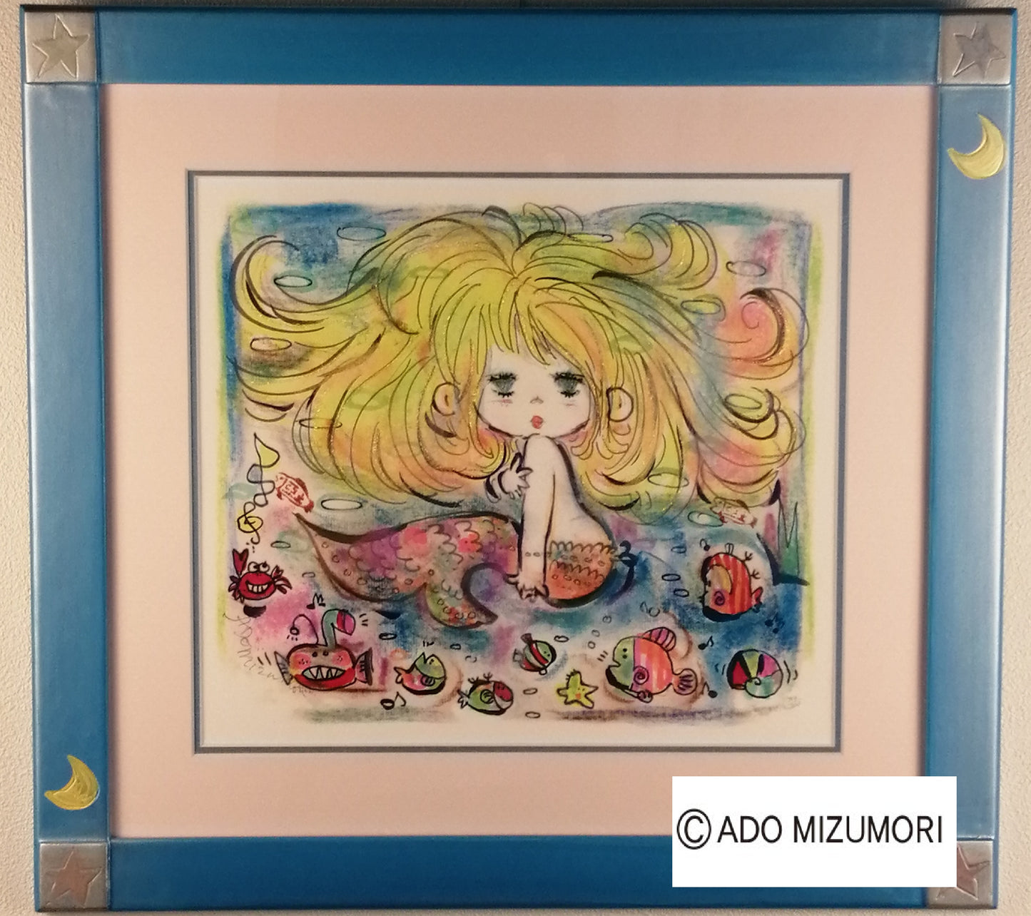 水森亜土　絵画　リトルマーメイド　版画（アーカイバル）