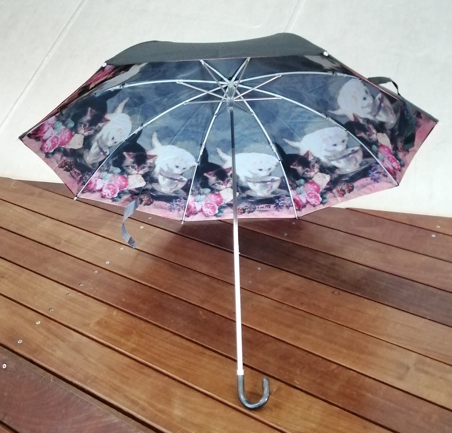 名画 晴雨兼用 折りたたみ傘 ねこ ヘンリエッテ ロナーニップ キャット・フレンド