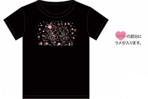 水森亜土 Tシャツ ハート ブラック BK AD-8742