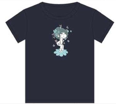 水森亜土 Tシャツ チョウチョ ネイビー NV AD-8746