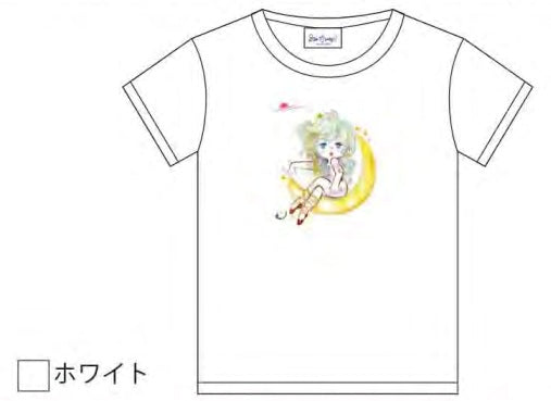 水森亜土 Tシャツ ツキ ホワイト WH AD-9338