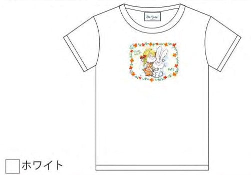 水森亜土 Tシャツ ウサギ＆ガール ホワイト WH AD-9344