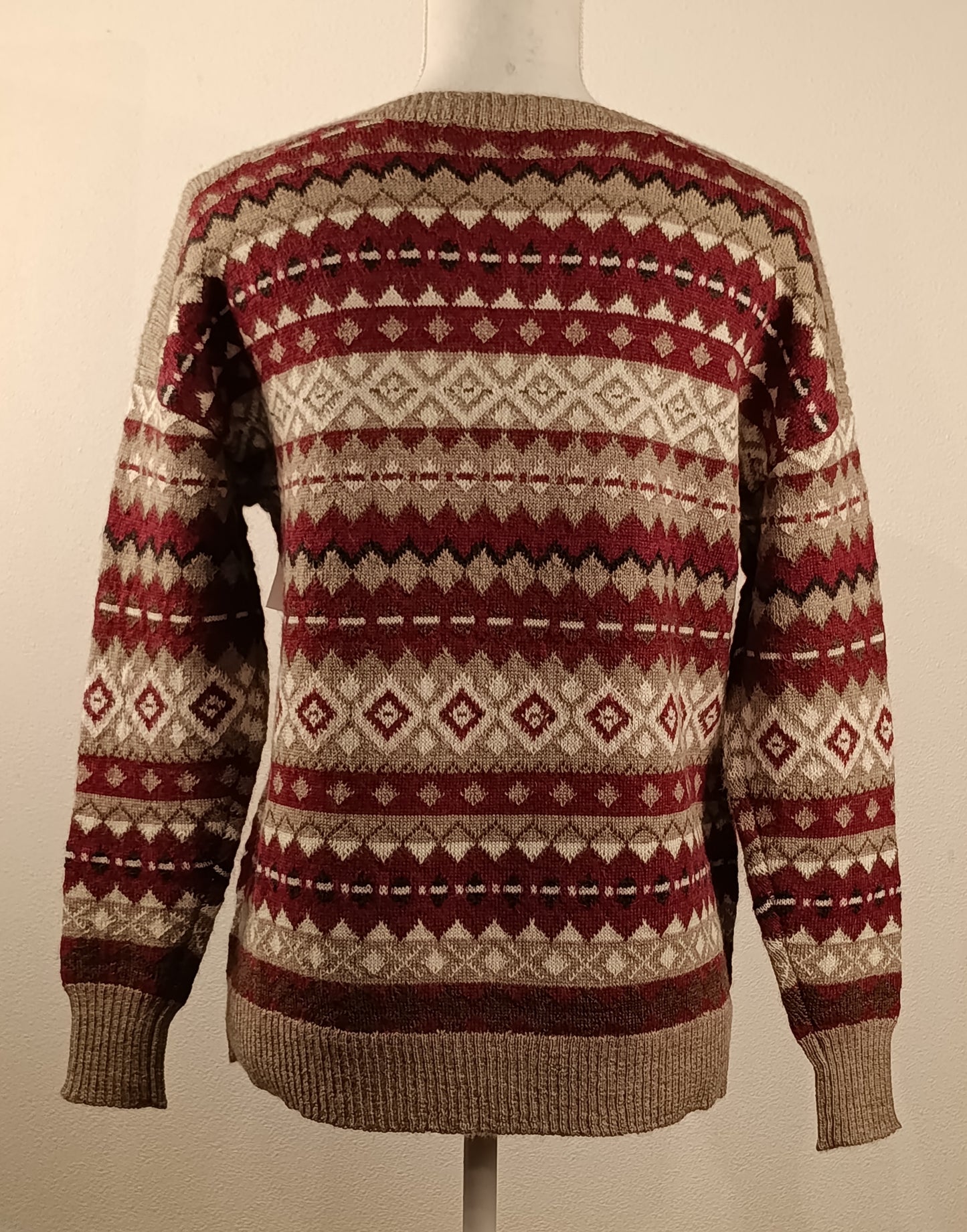 アルパカセーター ベビーアルパカ100% 総ジャカード ベージュ YASW26001be