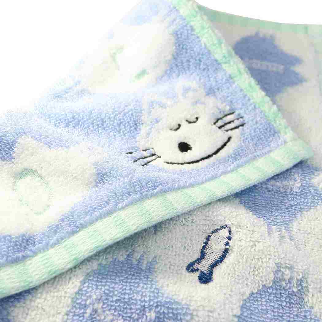 １１ぴきのねこ　ハンドタオル  ハンカチタオル ジャガード アルファベット