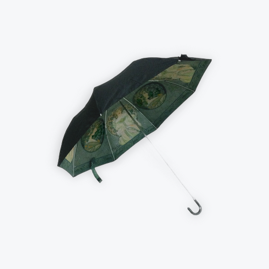 名画 晴雨兼用 折りたたみ傘 ミュシャ 蔦と夢想