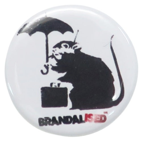 名画 バンクシー Banksy 豆缶バッジ 22mm Umbrella Rat