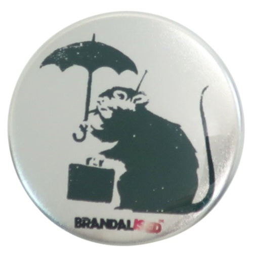 名画 バンクシー Banksy 缶バッジ 44mm Umbrella Rat