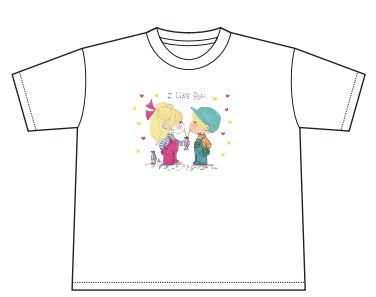 水森亜土 ビッグTシャツ ジュース BL/WH 2色