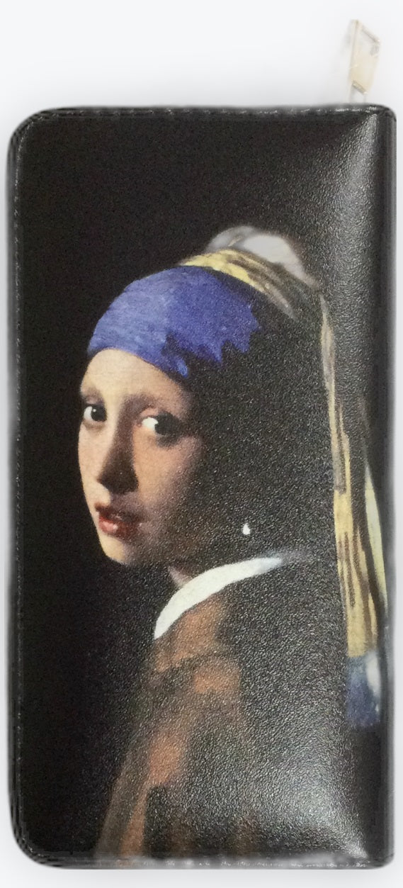 名画 長財布 フェルメール  真珠の耳飾りの少女 青いターバンの少女